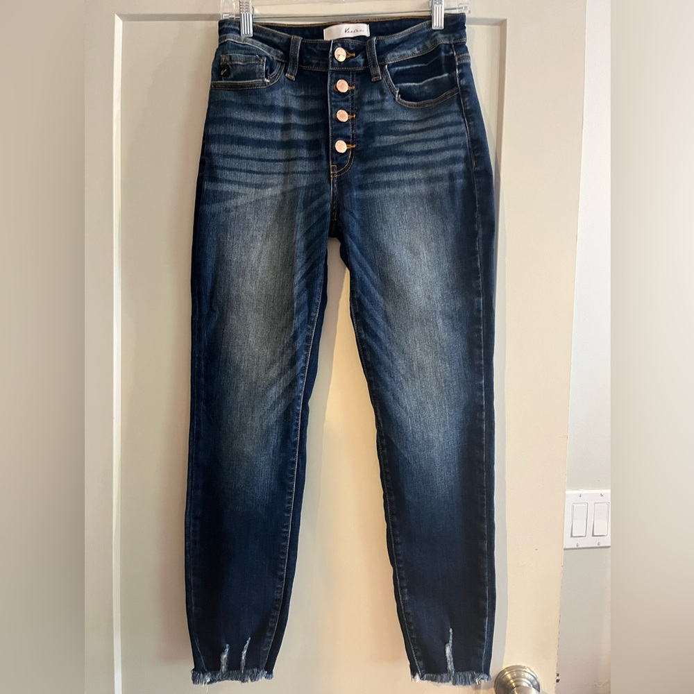 Kan Can Women’s High Rise Button Fly Super Skinny Jeans (28)